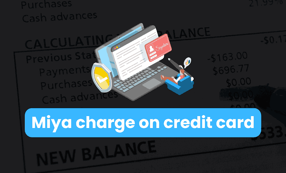 Miya charge on credit card