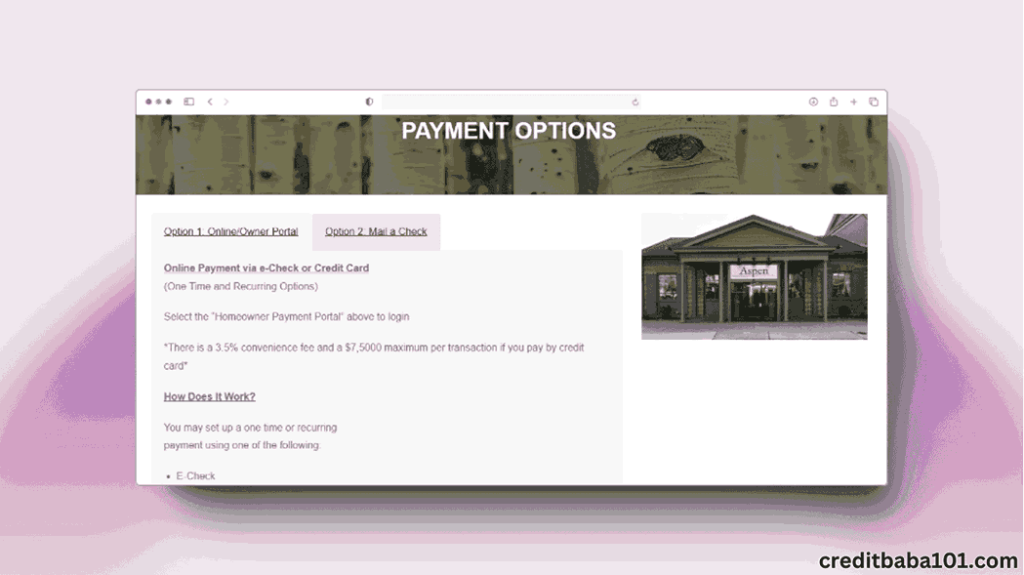 aspen property managament payment option